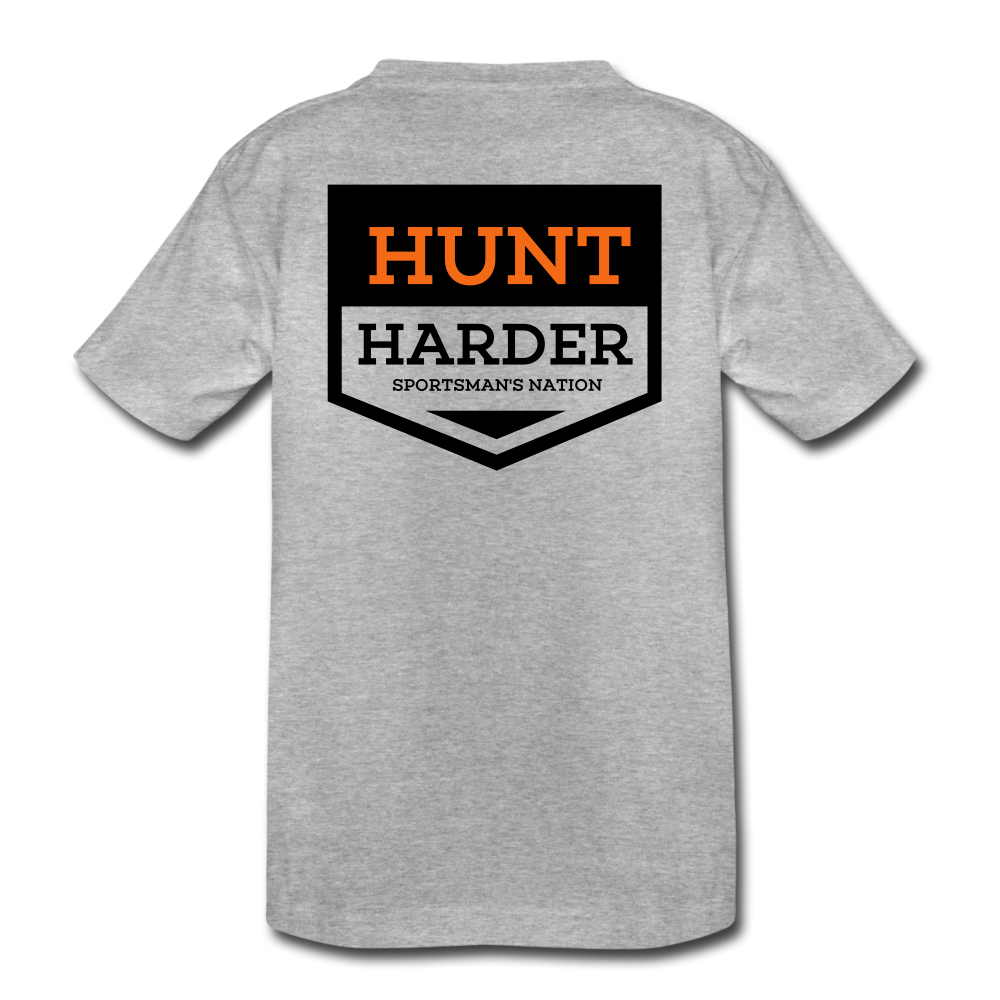 Kids Hunt Harder T-Shirt - heather gray