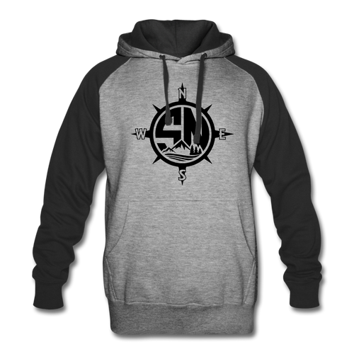 Colorblock Logo Hoodie - heather gray/black