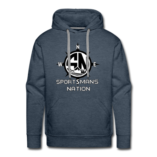 Men’s Branded Premium Hoodie - heather denim