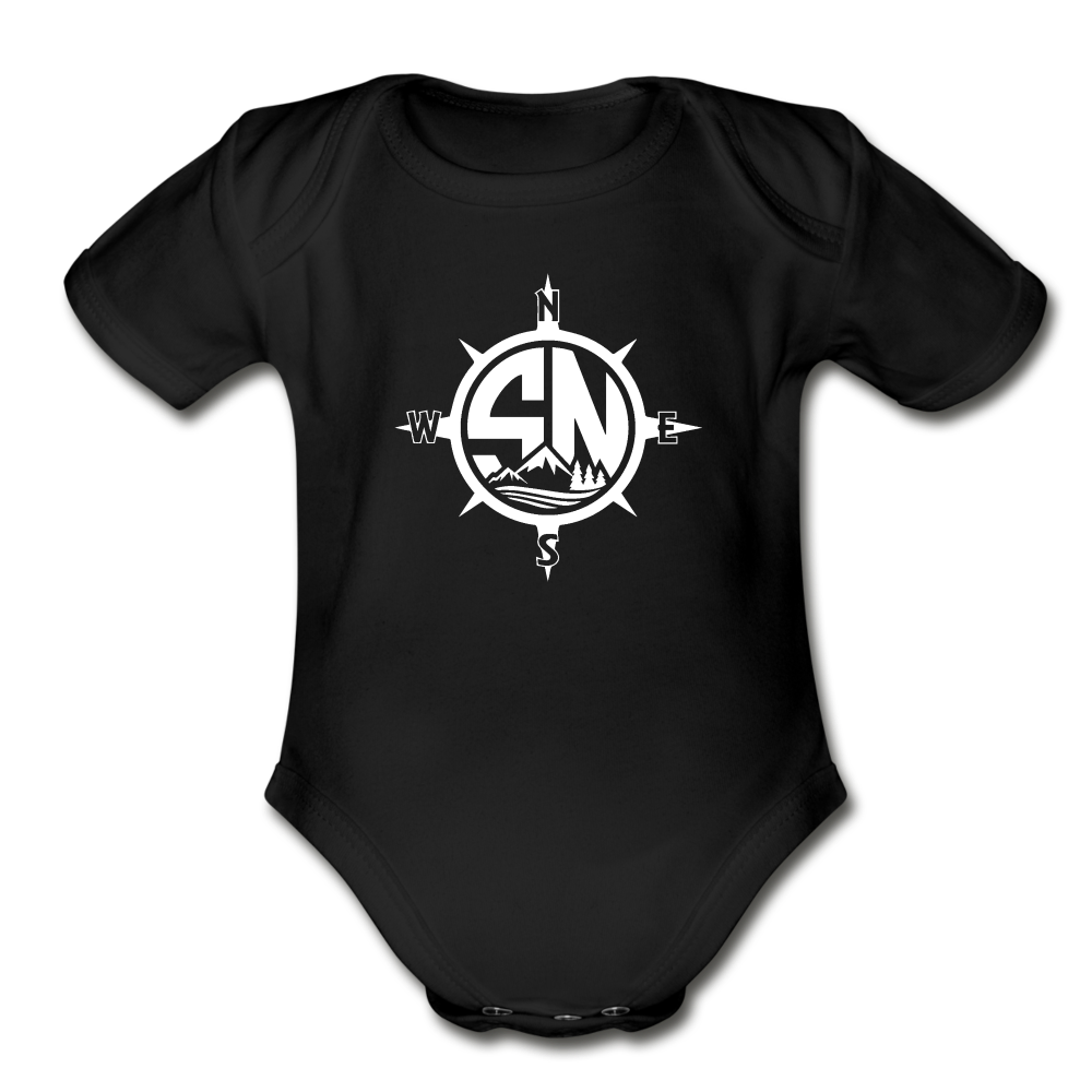 Organic S.Y.L.W Short Sleeve Baby Bodysuit - black