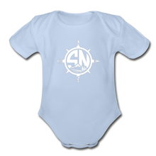 Load image into Gallery viewer, Organic S.Y.L.W Short Sleeve Baby Bodysuit - sky

