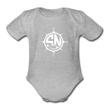 Load image into Gallery viewer, Organic S.Y.L.W Short Sleeve Baby Bodysuit - heather grey
