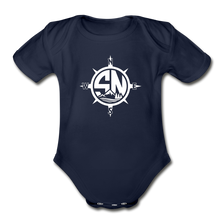 Load image into Gallery viewer, Organic S.Y.L.W Short Sleeve Baby Bodysuit - dark navy
