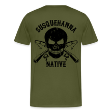 Load image into Gallery viewer, Men&#39;s Skull and Rods T-Shirt - olive green
