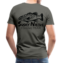 Load image into Gallery viewer, Men&#39;s Smallie Fishing Team T-Shirt - asphalt gray
