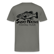 Load image into Gallery viewer, Men&#39;s Smallie Fishing Team T-Shirt - asphalt gray
