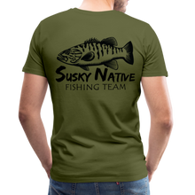 Load image into Gallery viewer, Men&#39;s Smallie Fishing Team T-Shirt - olive green
