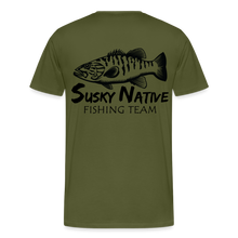 Load image into Gallery viewer, Men&#39;s Smallie Fishing Team T-Shirt - olive green
