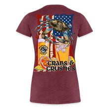 Load image into Gallery viewer, Women’s Crabs and Crushes Premium T-Shirt - heather burgundy
