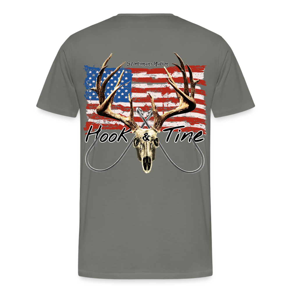 Men's Premium Hook & Tine T-Shirt - asphalt gray