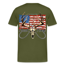 Load image into Gallery viewer, Men&#39;s Premium Hook &amp; Tine T-Shirt - olive green
