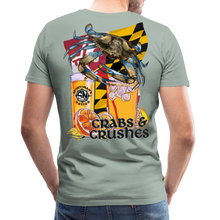 Load image into Gallery viewer, Men&#39;s Crabs and Crushes T-Shirt - steel green
