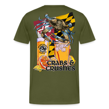 Load image into Gallery viewer, Men&#39;s Crabs and Crushes T-Shirt - olive green
