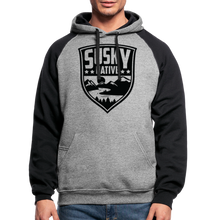 Load image into Gallery viewer, Shield Hoodie - heather gray/black
